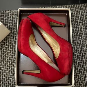 Franco sarto red suede size 8